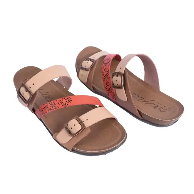 Tamanco Flat Couro New Face Feminino Telha Mix