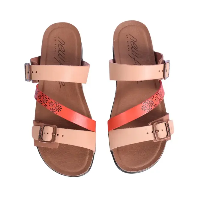 Tamanco Flat Couro New Face Feminino Telha Mix
