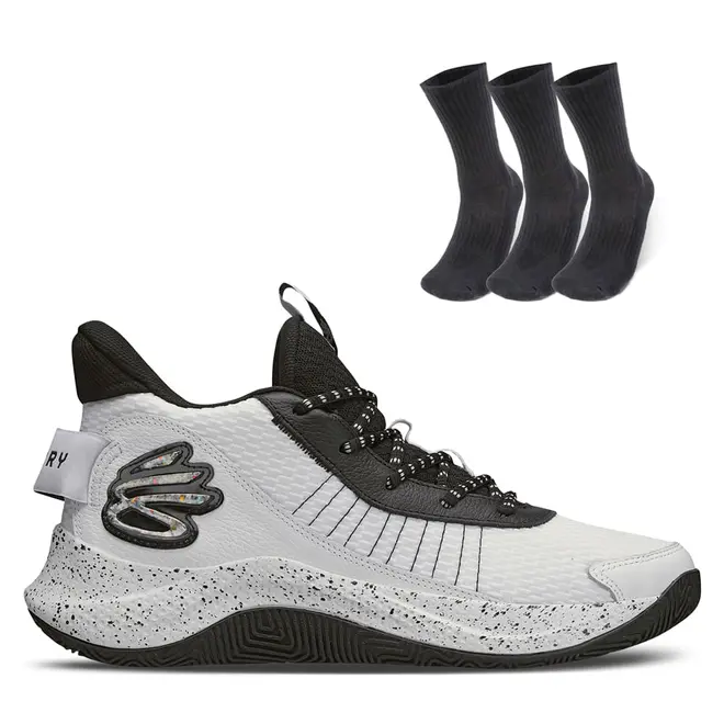 Kit 1 Tênis de Basquete Masculino Under Armour Curry 3Z7 e 1 pct com 3 pares de meia cano alto