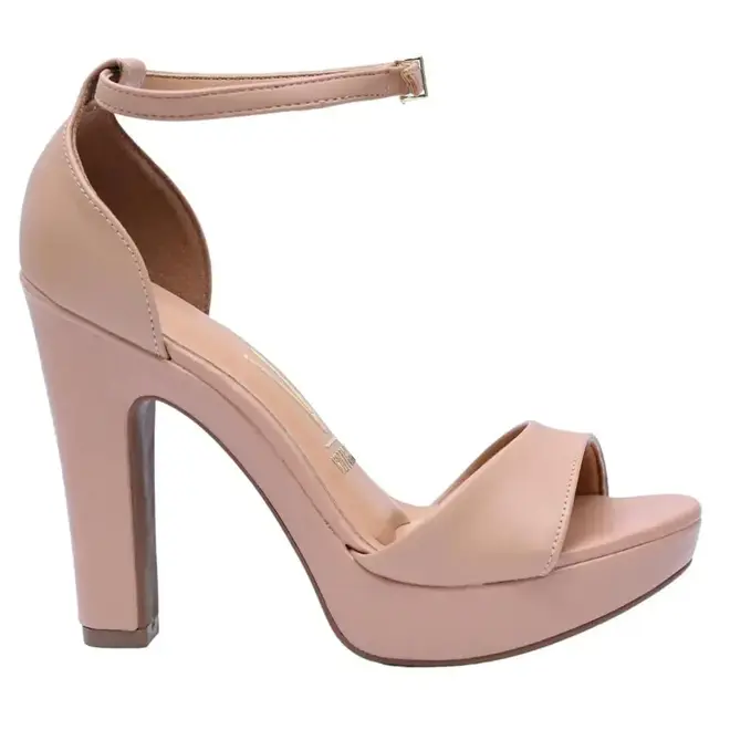 Sandália Salto Alto Vizzano Style Bege Feminino