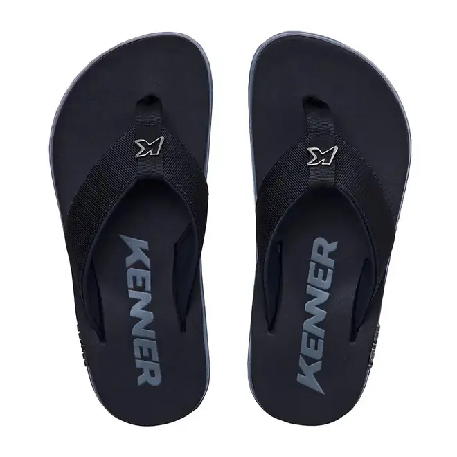 Chinelo Dedo Kenner Kivah Preto e Cinza Masculino
