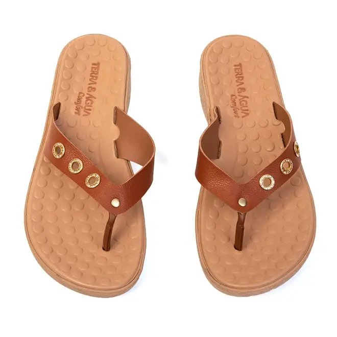 Tamanco Anabela Terra e Água Caramelo Feminino