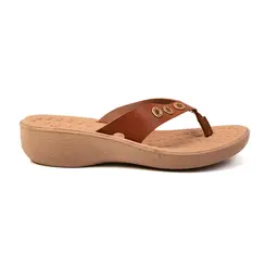 Tamanco Anabela Terra e Água Caramelo Feminino