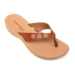 Tamanco Anabela Terra e Água Caramelo Feminino
