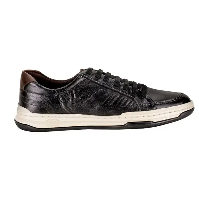Sapatênis Casual Democrata Denim Jay Preto Masculino