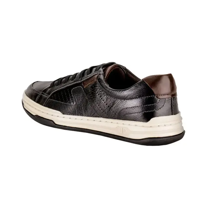 Sapatênis Casual Democrata Denim Jay Preto Masculino
