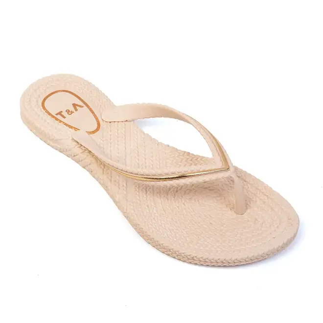 Chinelo Dedo Terra e Água Creme Feminino