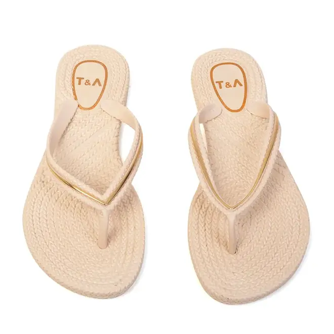 Chinelo Dedo Terra e Água Creme Feminino