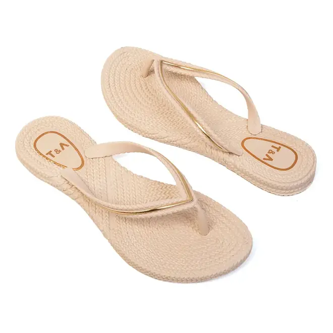 Chinelo Dedo Terra e Água Creme Feminino
