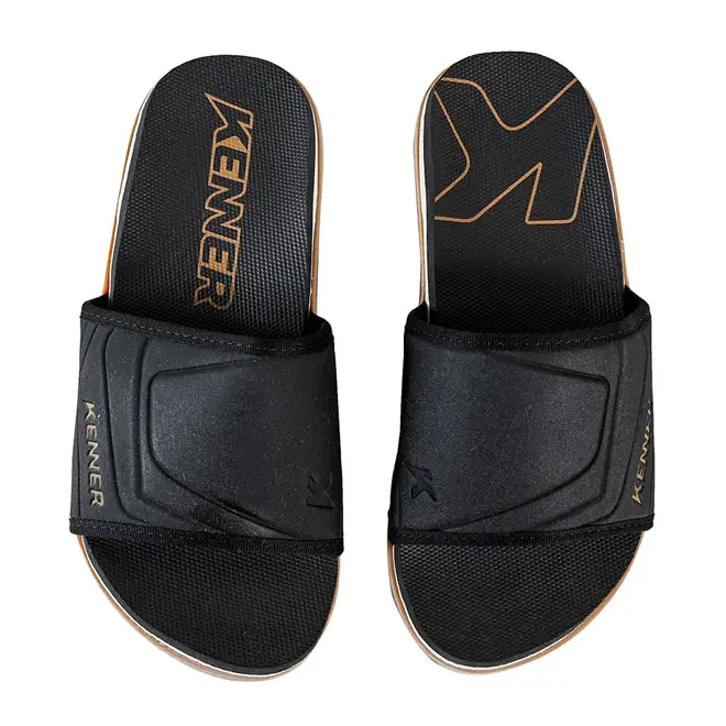 Chinelo Slide Kenner Preto e Areia Masculino
