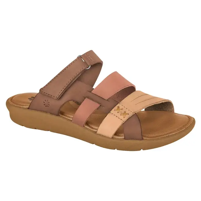 Tamanco Rasteira New Face Pêssego Mix Feminino