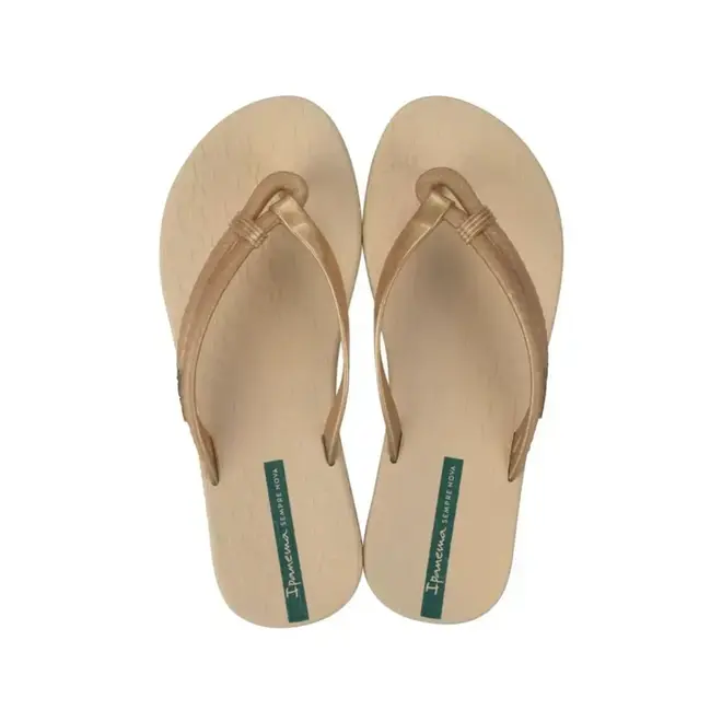 Chinelo Dedo Ipanema Bege e Verde Feminino