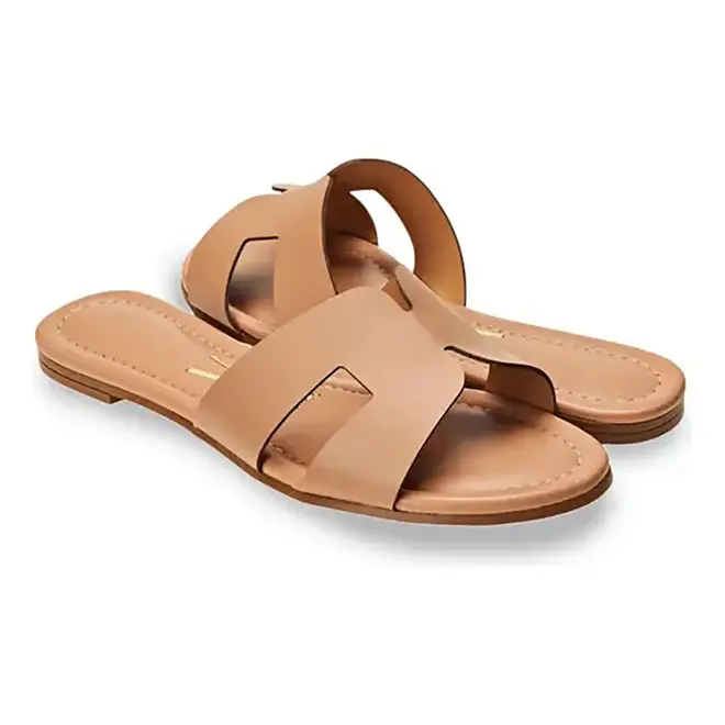 Tamanco Rasteira Vizzano Areia Feminino