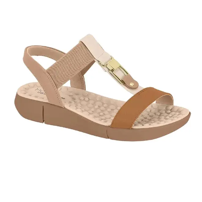 Sandália Rasteira Modare Camel Feminina