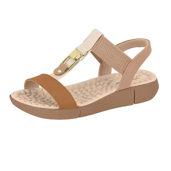 Sandália Rasteira Modare Camel Feminina