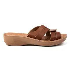 Tamanco Anabela Terra e Água Linho e Caramelo Feminino