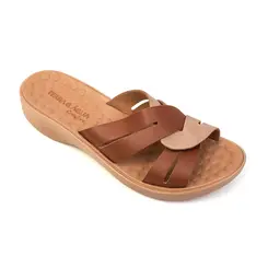 Tamanco Anabela Terra e Água Linho e Caramelo Feminino