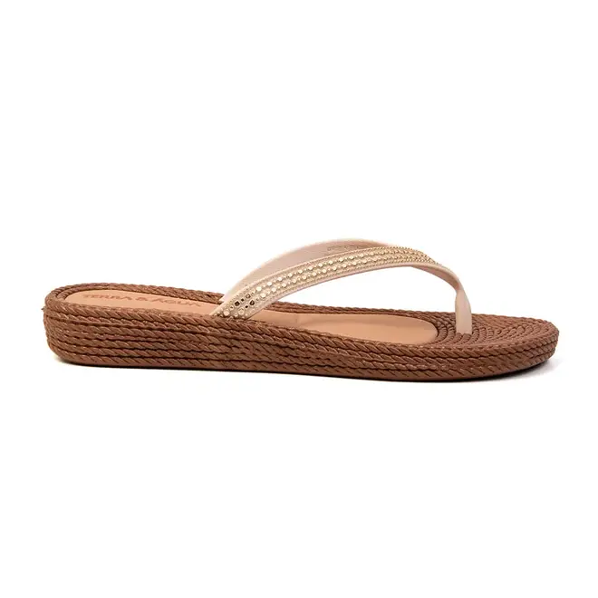 Chinelo Dedo Terra e Água Creme Feminino
