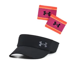 Kit 1 Munhequeira Under Armour Perfomance Terry e 1 Viseira Feminina Under Armour Launch