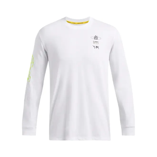 Camiseta de Basquete Manga Longa Masculina Under Armour Curry Verbiage