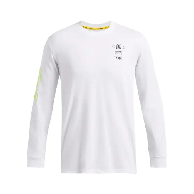 Camiseta de Basquete Manga Longa Masculina Under Armour Curry Verbiage