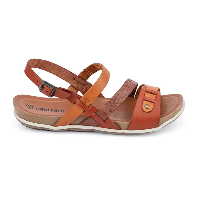 Rasteira Flatform New Face Damasco e Mel Feminina