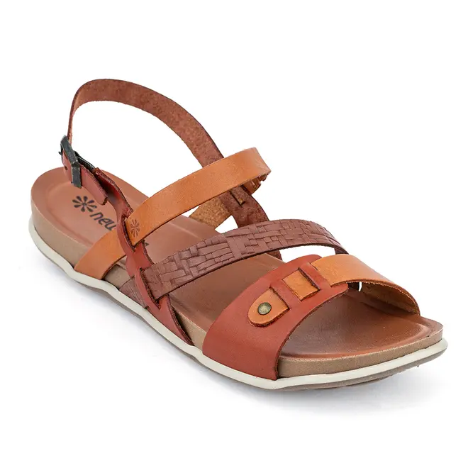 Rasteira Flatform New Face Damasco e Mel Feminina