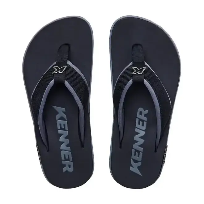 Chinelo Dedo Kenner Kivah Cushy Preto e Cinza Masculino