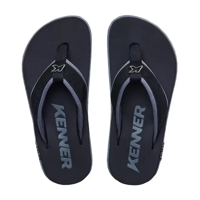 Chinelo Dedo Kenner Kivah Cushy Preto e Cinza Masculino