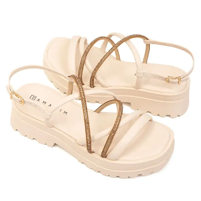 Rasteira Flatform Ramarim Coconut Feminina