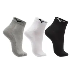 Kit Meia Cano Curto Mizuno Basic tam. 33-38 - Pacote com 3 pares
