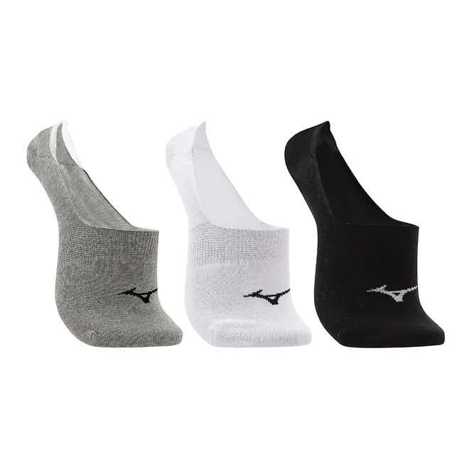Kit Meia Cano Invisível Mizuno Basic tam. 33-38 - Pacote com 3 pares