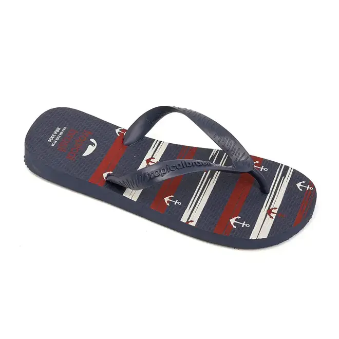Chinelo Dedo Tropical Brasil Marinho e Vermelho Feminino