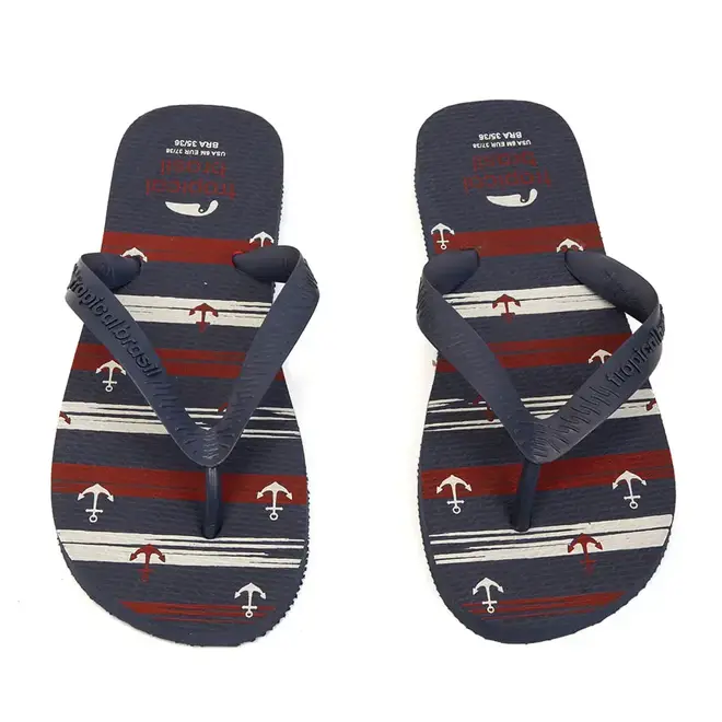 Chinelo Dedo Tropical Brasil Marinho e Vermelho Feminino