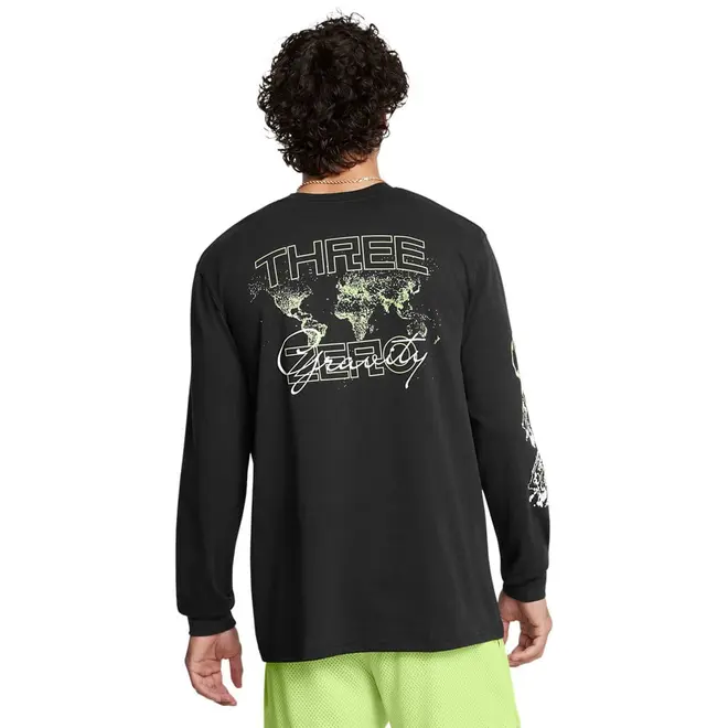 Camiseta de Basquete Manga Longa Masculina Under Armour Curry Verbiage