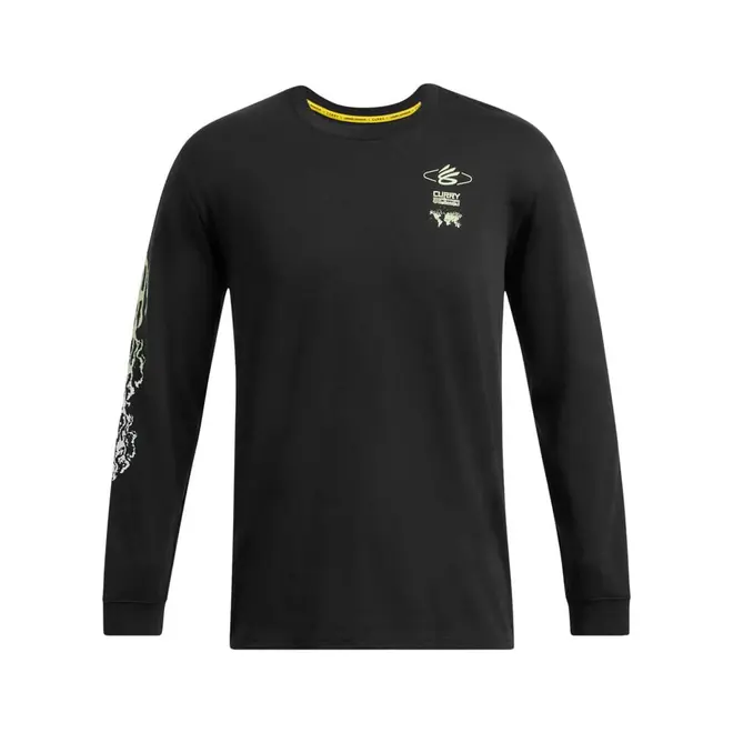 Camiseta de Basquete Manga Longa Masculina Under Armour Curry Verbiage