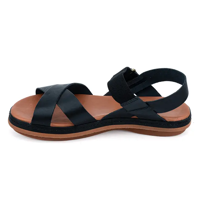 Rasteira Flatform New Face Preto e Caramelo Feminina