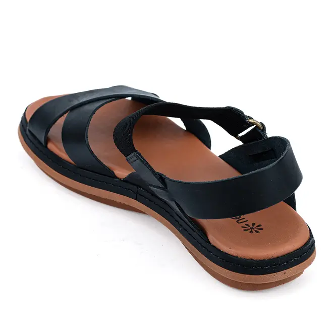 Rasteira Flatform New Face Preto e Caramelo Feminina