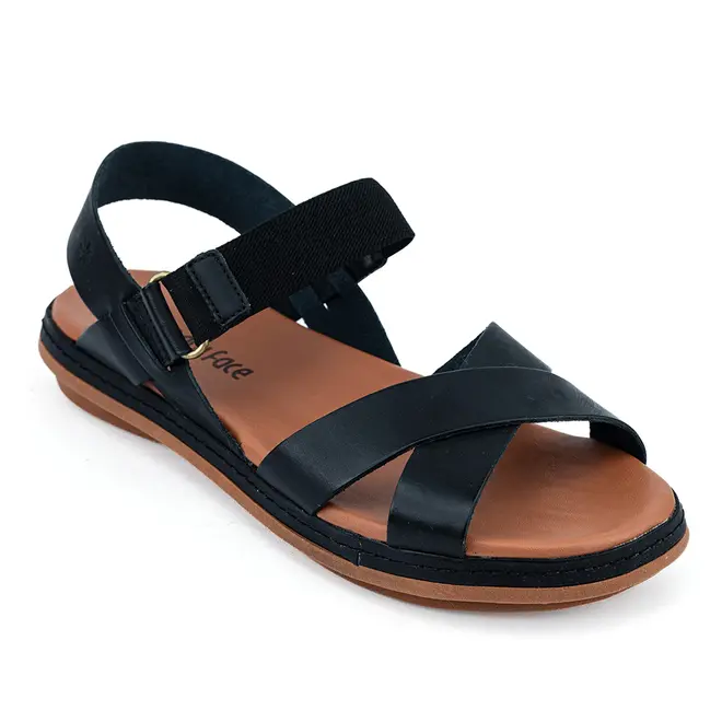 Rasteira Flatform New Face Preto e Caramelo Feminina