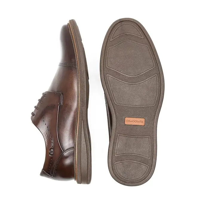 Sapato Casual Democrata Bay Tabaco Masculino