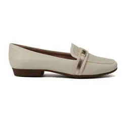 Sapato Mocassim Piccadilly Off White Feminino