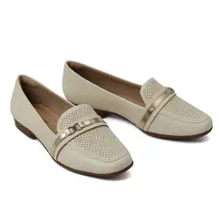Sapato Mocassim Piccadilly Off White Feminino