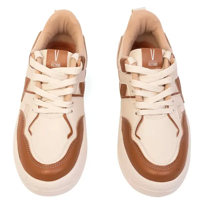 Tênis Casual Sola Caixa Vizzano Branco Off Feminino