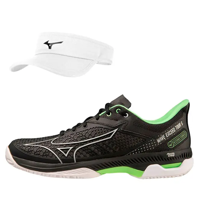 Kit 1 Tênis para jogar Tennis Mizuno Exceed Tour 5 Clay Court e 1 Viseira Mizuno
