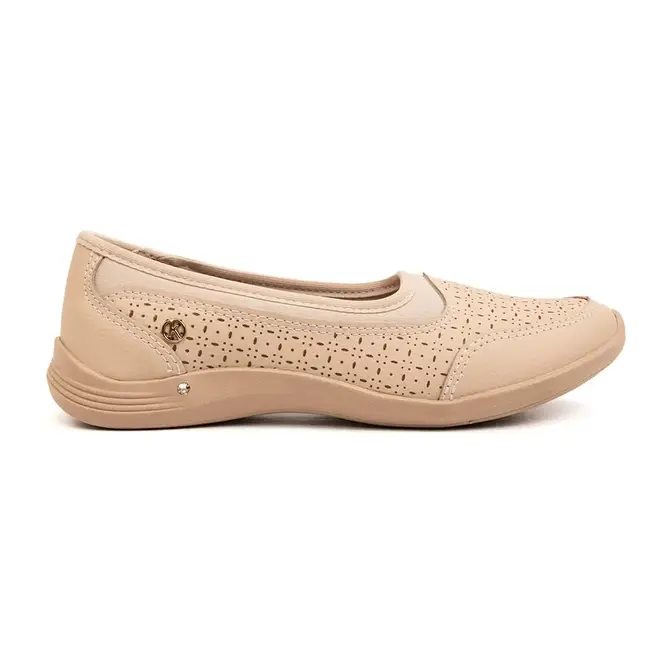 Sapatilha Bico Redondo Kolosh Creme Feminino