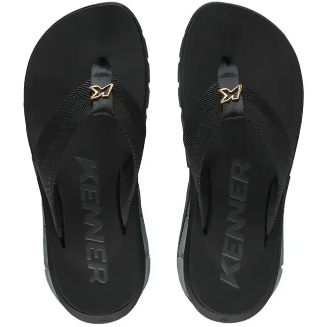 Chinelo Dedo Kenner Orak Preto e Cristal Masculino