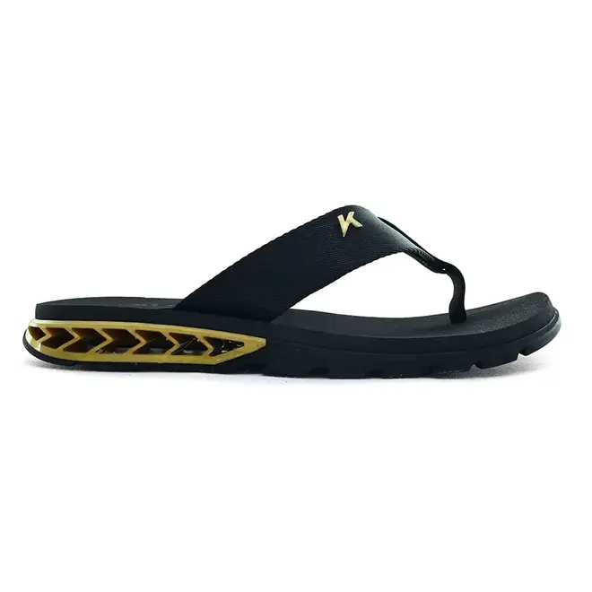 Chinelo Kenner Rakka Dourado e Preto Masculino