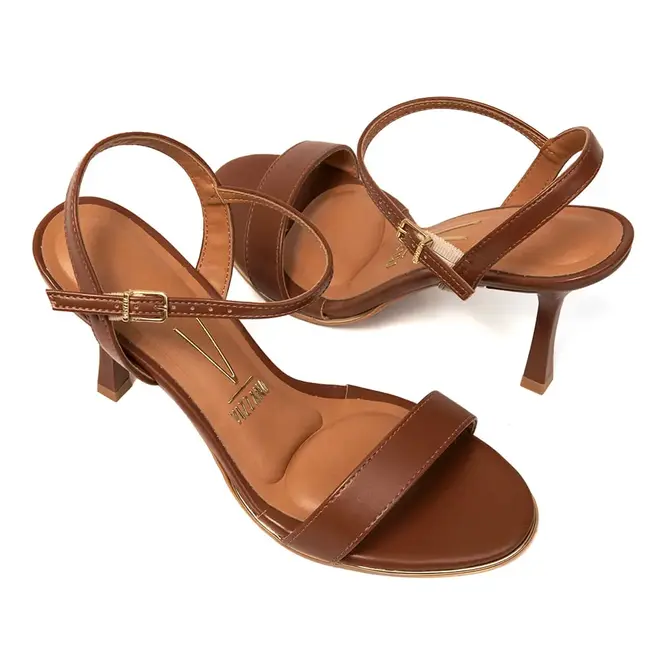 Sandália Salto Vizzano Mocca Feminino