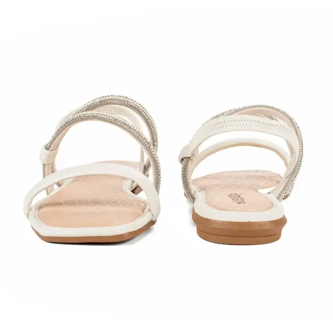 Sandália Flats Mississipi Gelo e Cristal Feminina