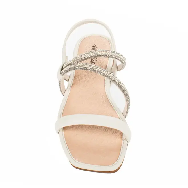 Sandália Flats Mississipi Gelo e Cristal Feminina